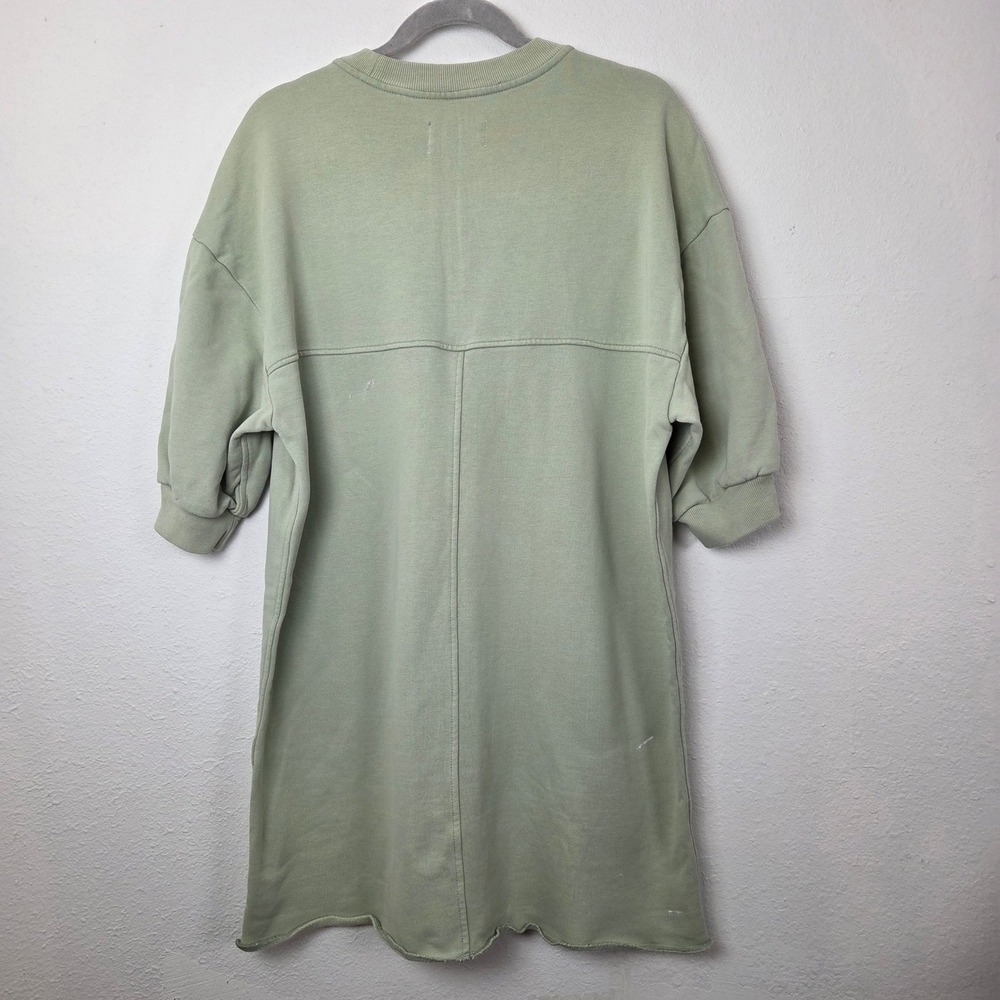 Everlane Sage Green Organic Cotton Sweatshirt T-Shirt Dress Women Small - Picture 8 of 11